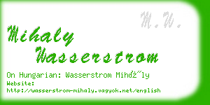 mihaly wasserstrom business card